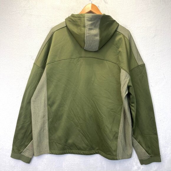 Duluth Trading Zip Up Jacket Mens 2XL Green Orange Performance Hooded Stretch - Picture 2 of 15